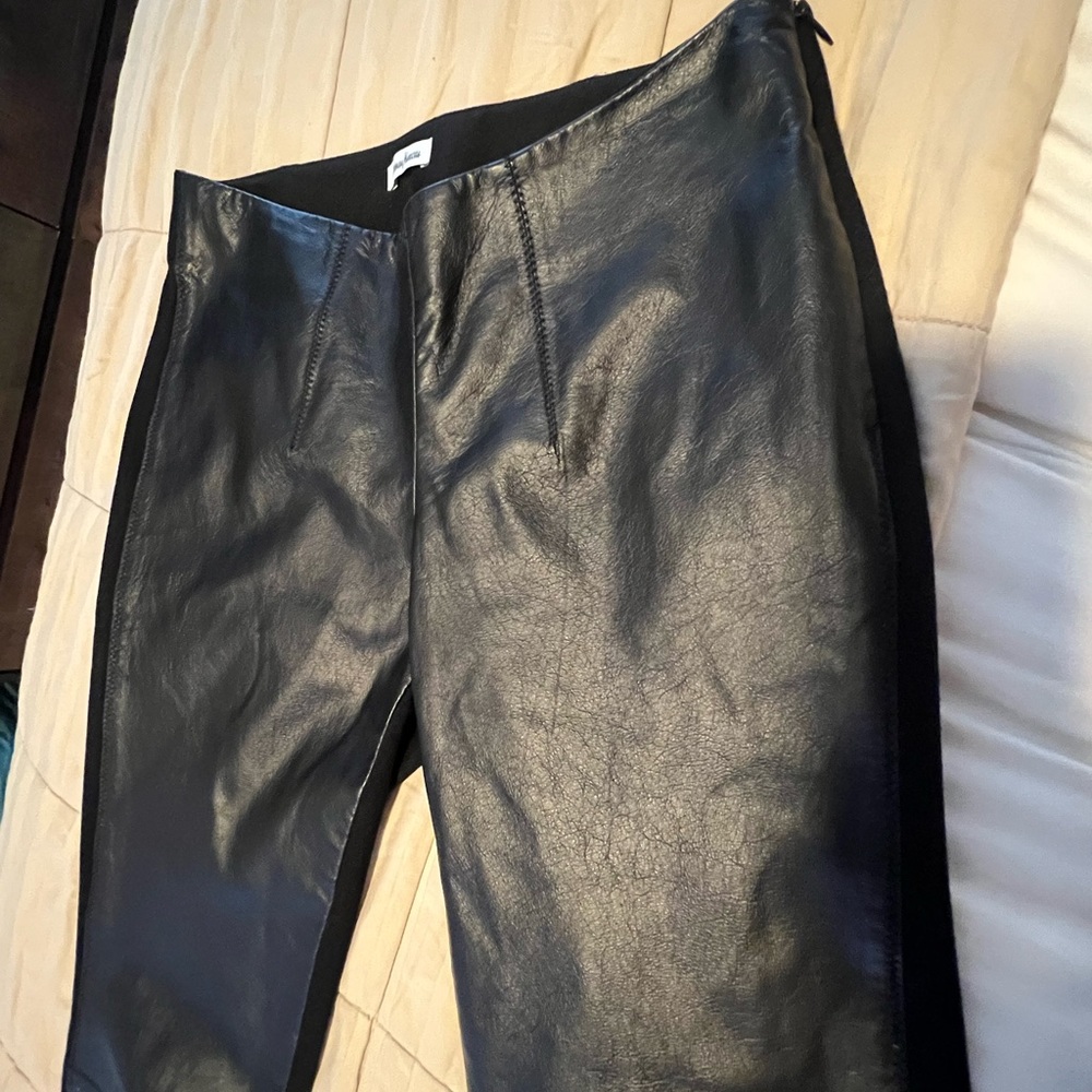 Neiman Marcus Leather Front Pants